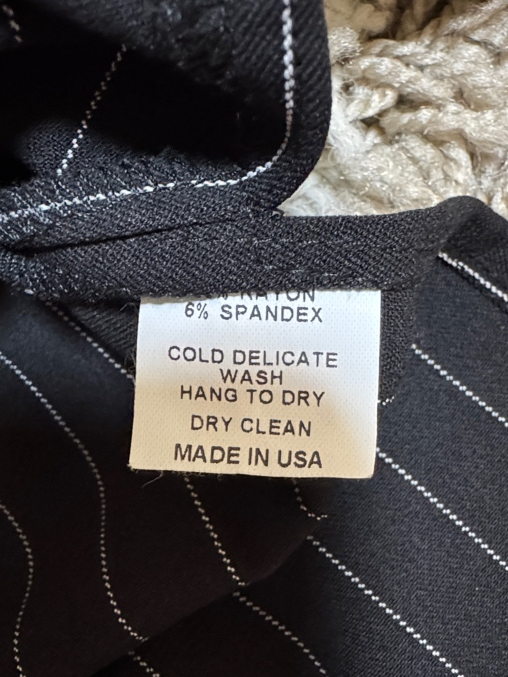 NWT XIAO Black Boxy Pinstripe Pullover with Gingham Applique size Small - Picture 7 of 13